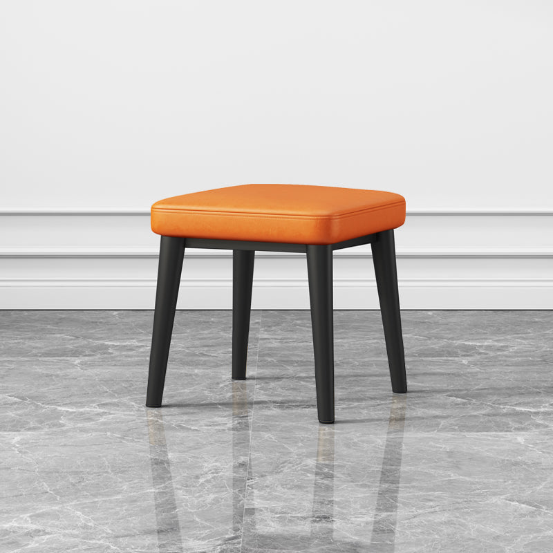 Modern Square Standard Faux Leather Black Standard for Living Room