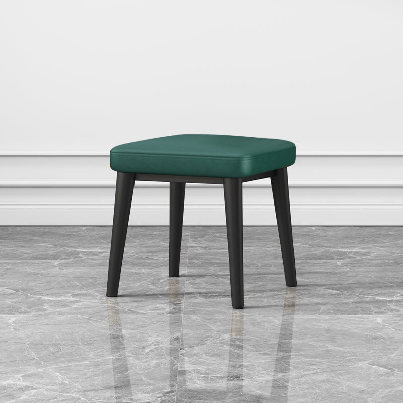 Modern Square Standard Faux Leather Black Standard for Living Room