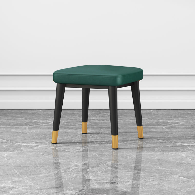 Modern Square Standard Faux Leather Black Standard for Living Room