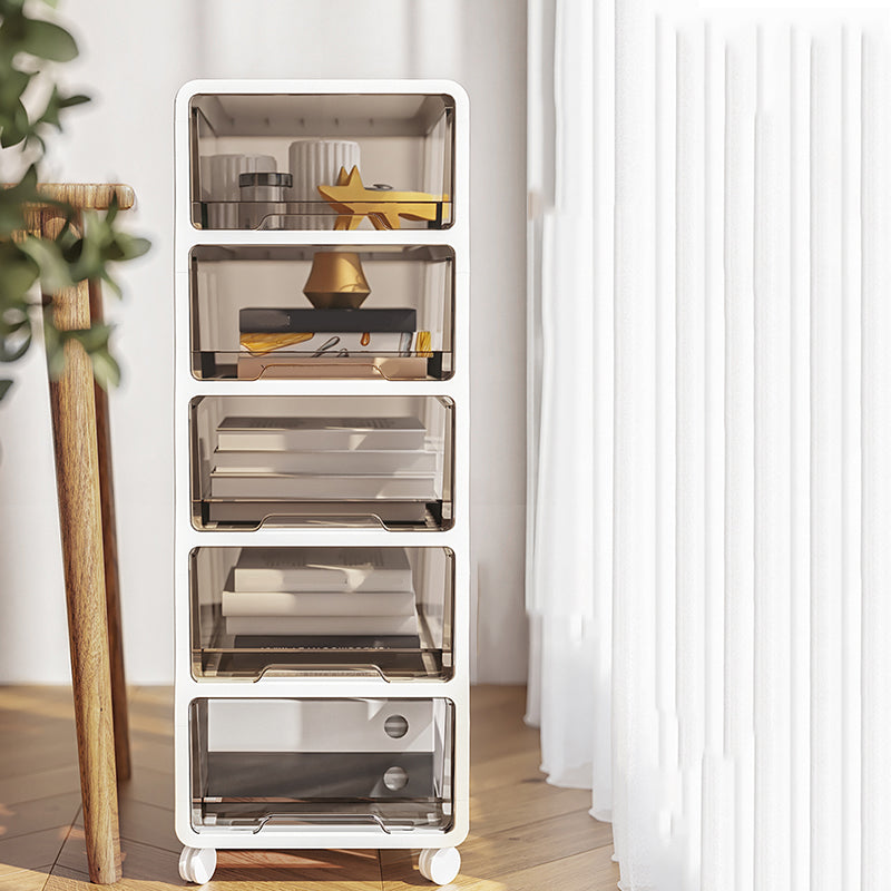 Modern Vertical Filing Cabinet Transparent Plastic Drawers File Cabinet