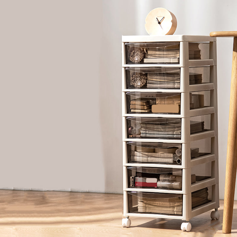 Modern Vertical Filing Cabinet Transparent Plastic Drawers File Cabinet