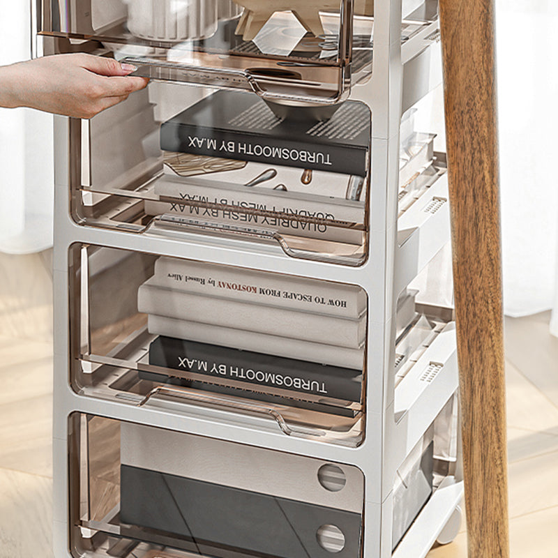 Modern Vertical Filing Cabinet Transparent Plastic Drawers File Cabinet