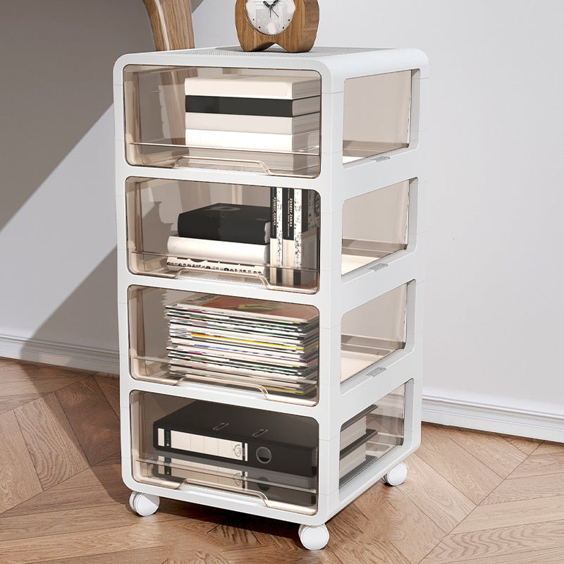 Modern Vertical Filing Cabinet Transparent Plastic Drawers File Cabinet