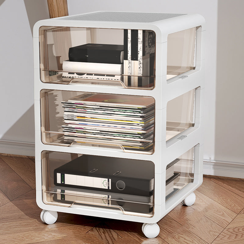Modern Vertical Filing Cabinet Transparent Plastic Drawers File Cabinet