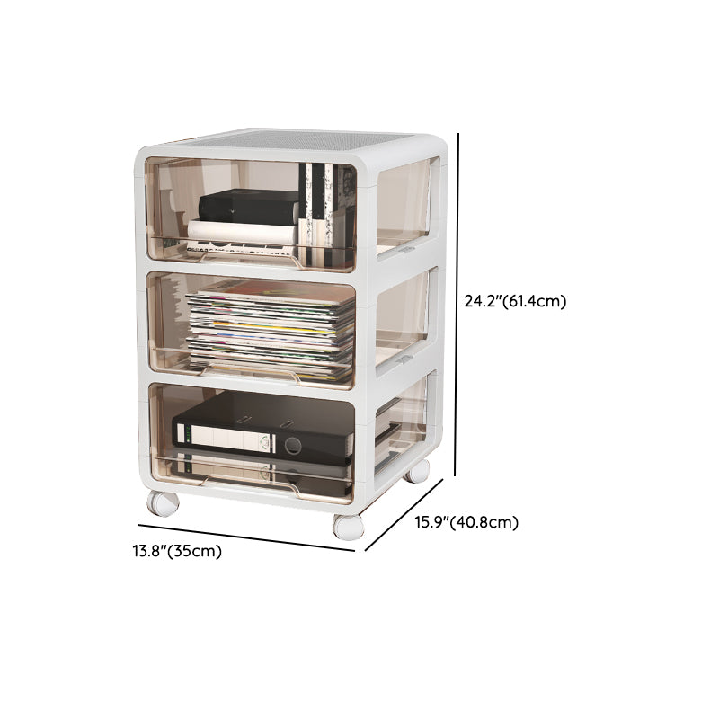 Modern Vertical Filing Cabinet Transparent Plastic Drawers File Cabinet