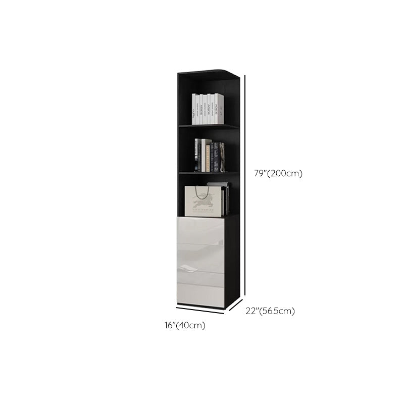 Hinged Wardrobe Cabinet with Garment Rod Modern Storage Cabinet