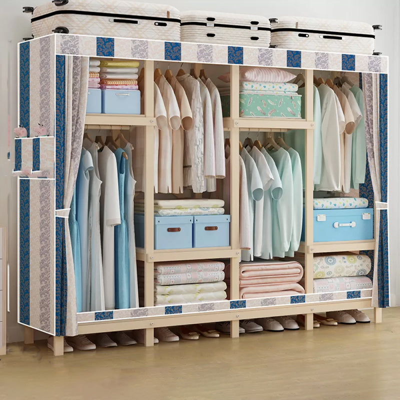 Modern Freestanding Wardrobe Closet Pine Wood Wardrobe Cabinet