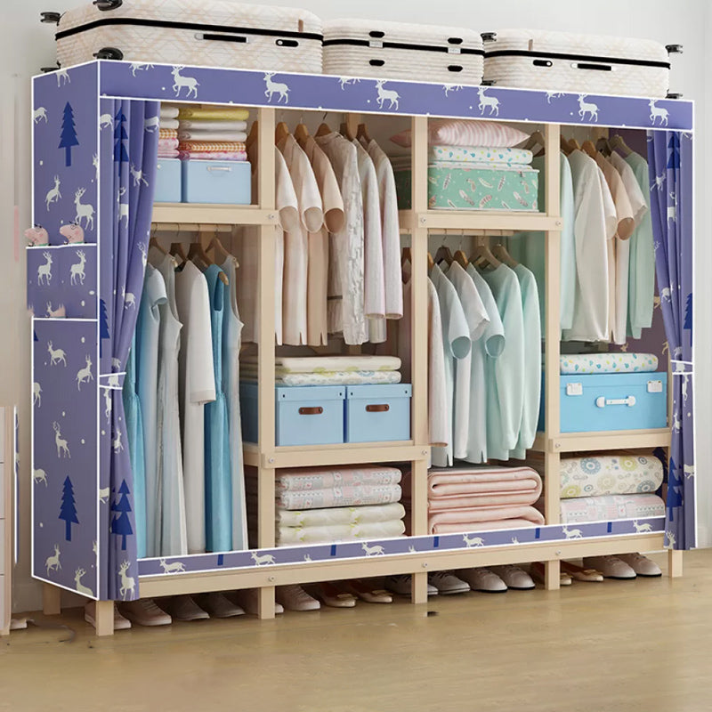 Modern Freestanding Wardrobe Closet Pine Wood Wardrobe Cabinet