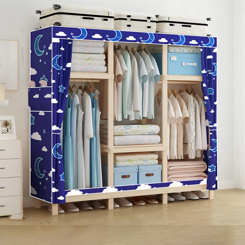 Modern Freestanding Wardrobe Closet Pine Wood Wardrobe Cabinet