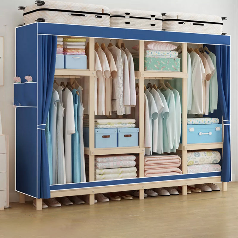 Modern Freestanding Wardrobe Closet Pine Wood Wardrobe Cabinet