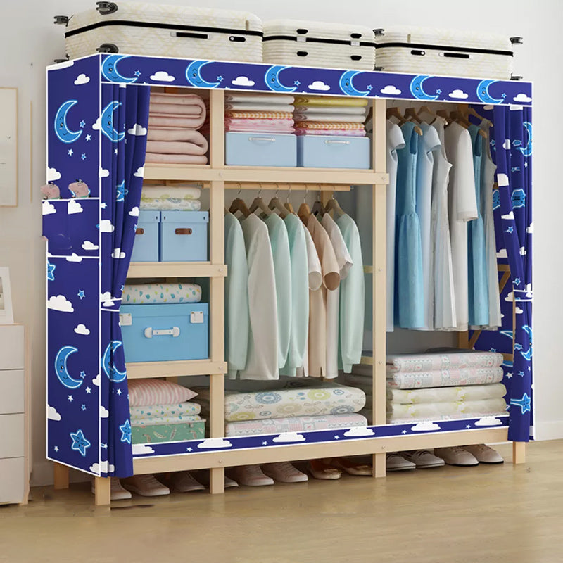 Modern Freestanding Wardrobe Closet Pine Wood Wardrobe Cabinet