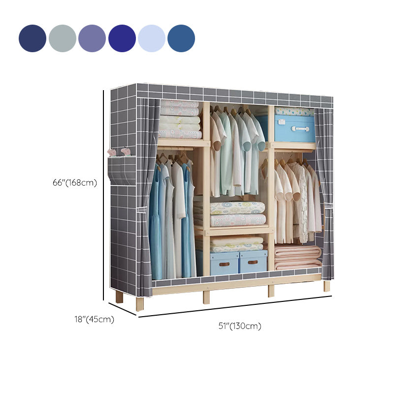 Modern Freestanding Wardrobe Closet Pine Wood Wardrobe Cabinet