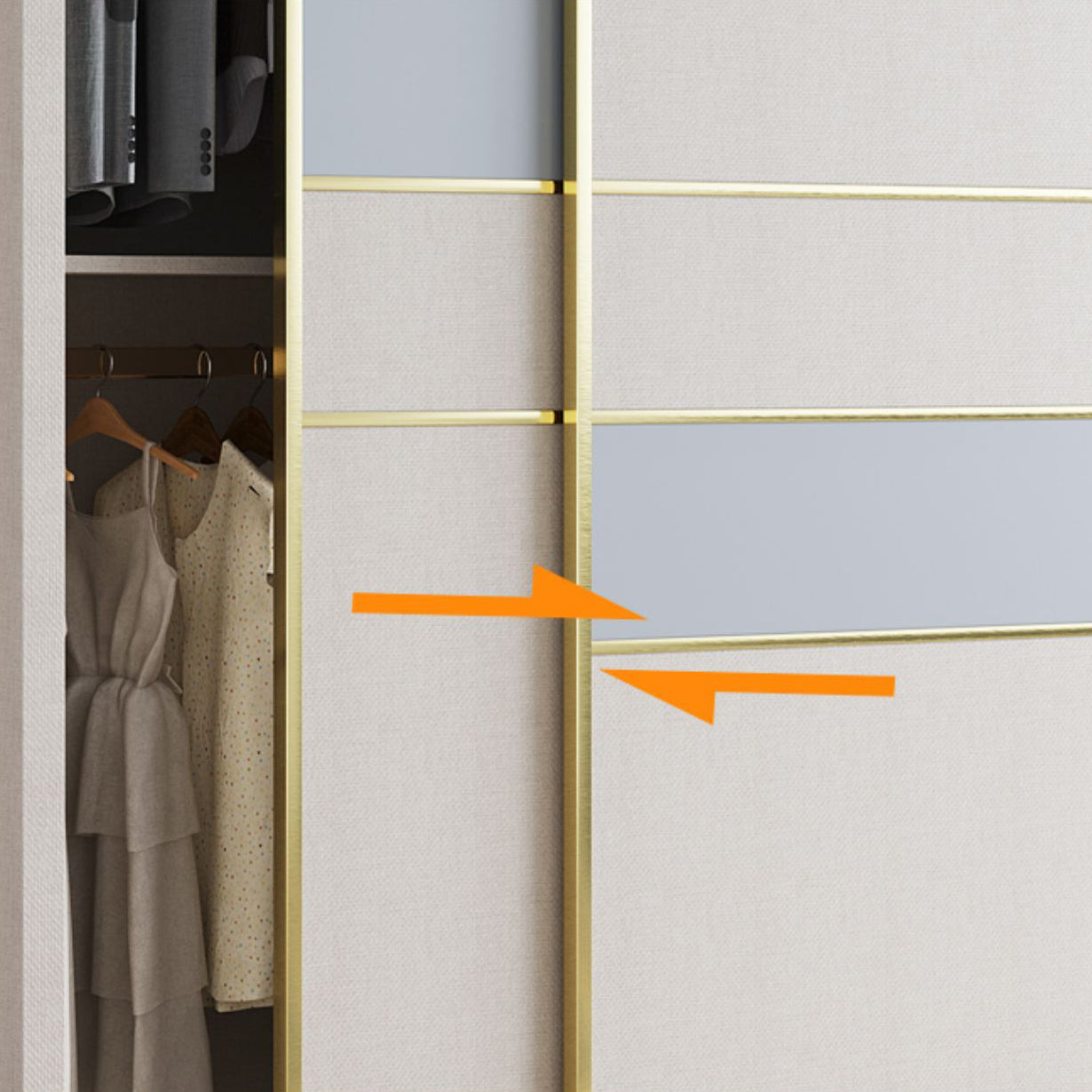 Sliding Wardrobe Closet with Shelves Contemporary Wardrobe Cabinet