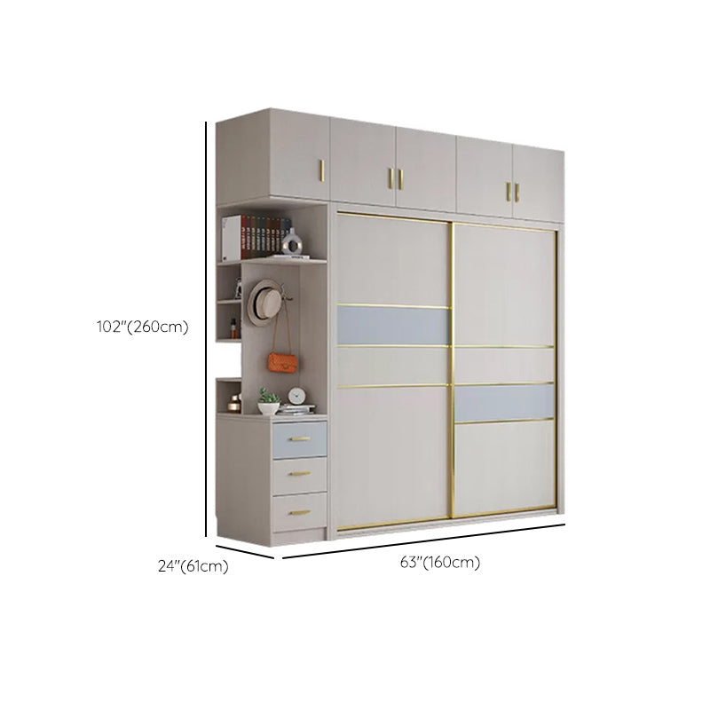 Sliding Wardrobe Closet with Shelves Contemporary Wardrobe Cabinet