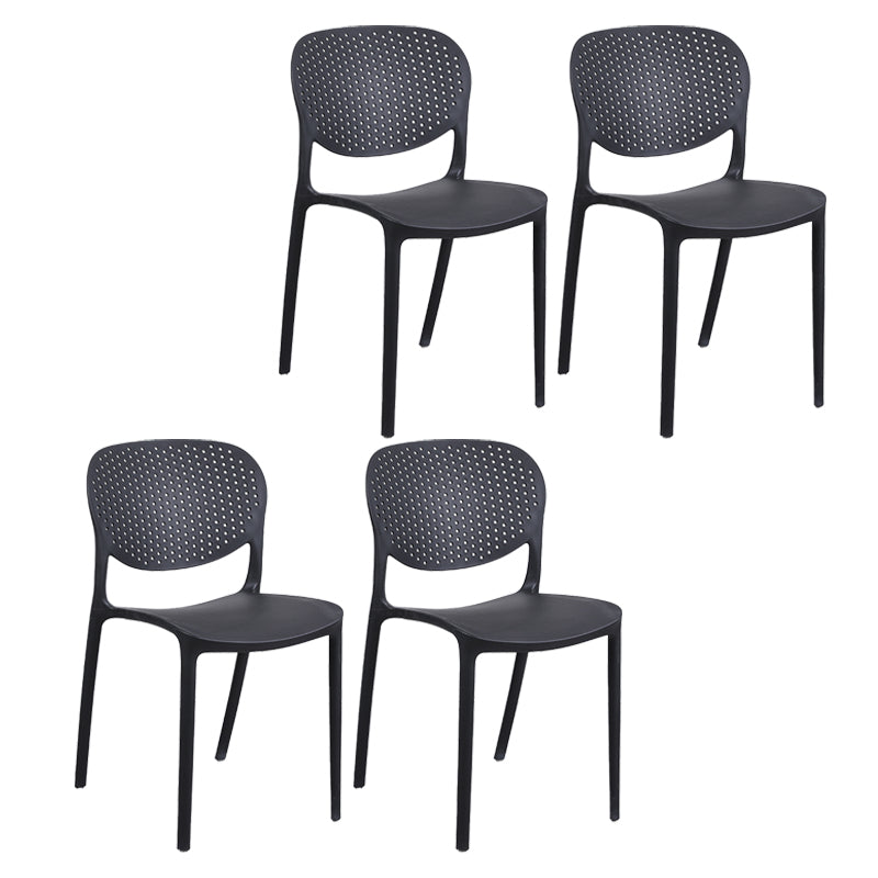 Plastic Stacking Side Chair Modern Style Open Back Armless Chair