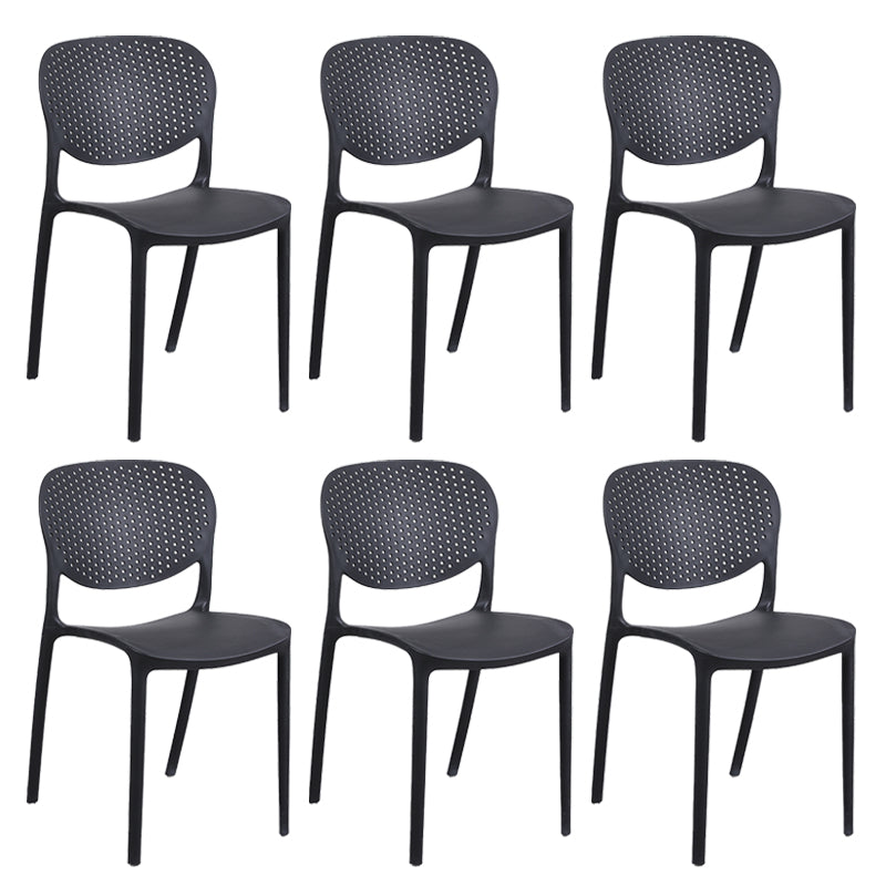 Plastic Stacking Side Chair Modern Style Open Back Armless Chair