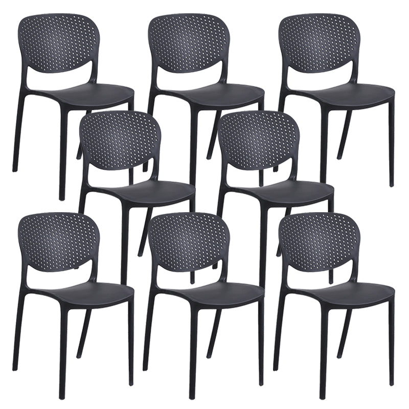 Plastic Stacking Side Chair Modern Style Open Back Armless Chair