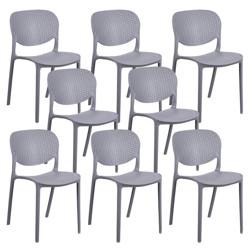 Plastic Stacking Side Chair Modern Style Open Back Armless Chair