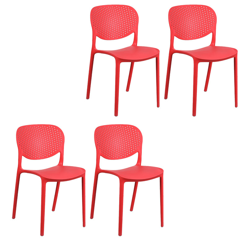 Plastic Stacking Side Chair Modern Style Open Back Armless Chair