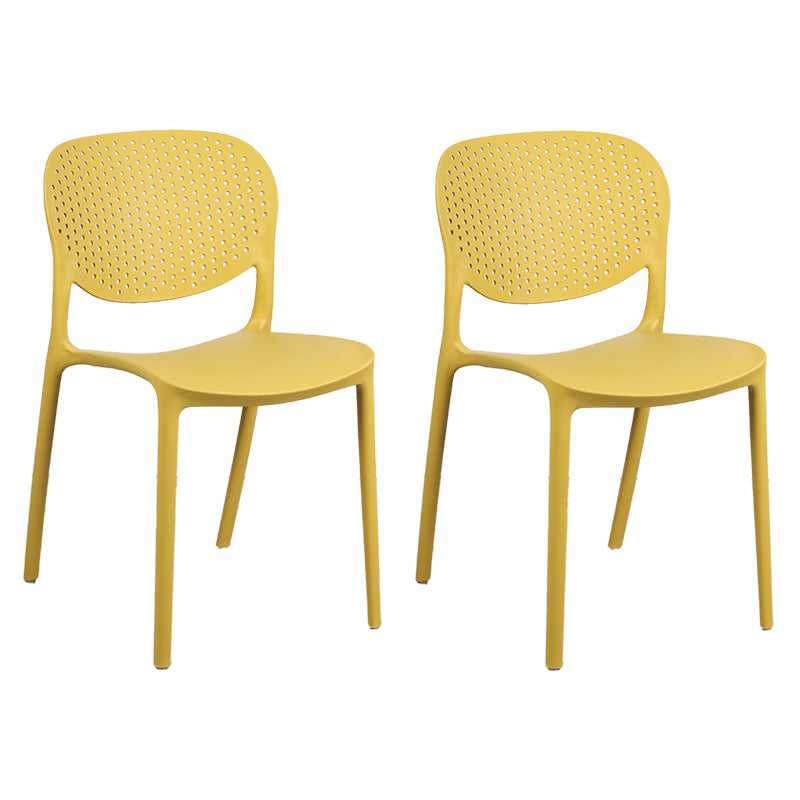 Plastic Stacking Side Chair Modern Style Open Back Armless Chair