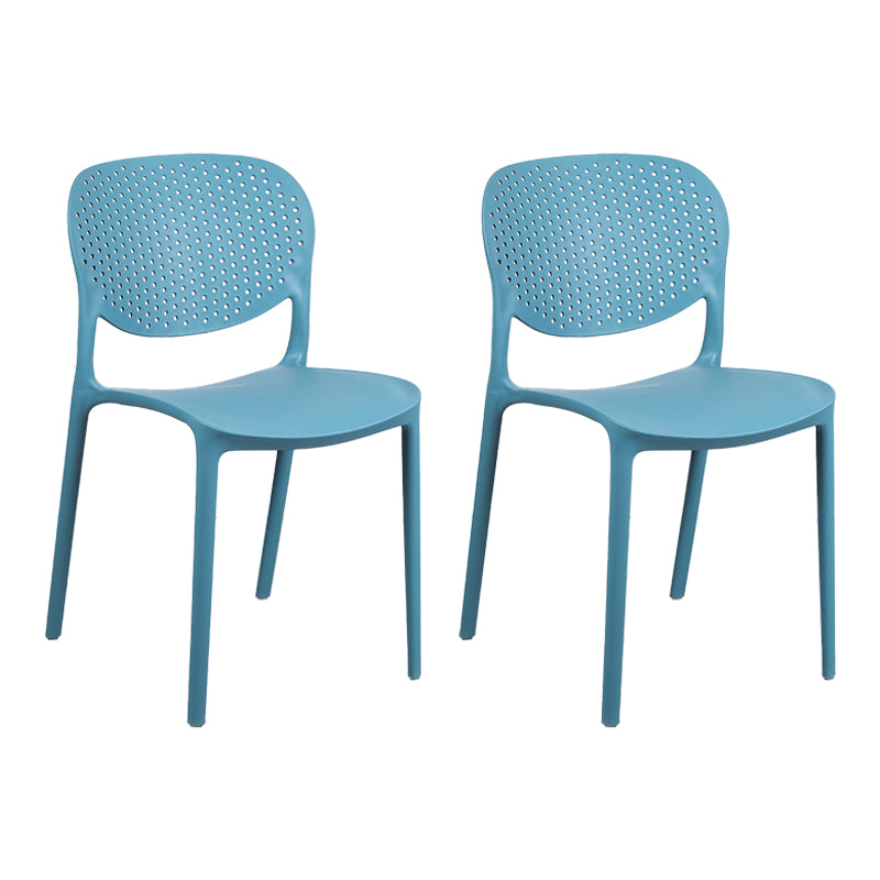 Plastic Stacking Side Chair Modern Style Open Back Armless Chair