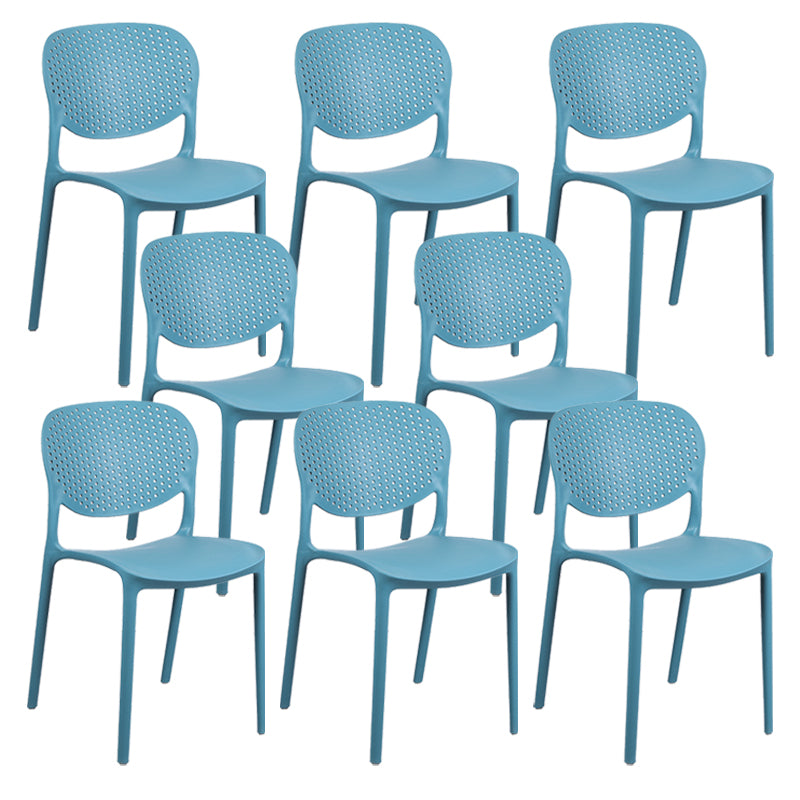 Plastic Stacking Side Chair Modern Style Open Back Armless Chair