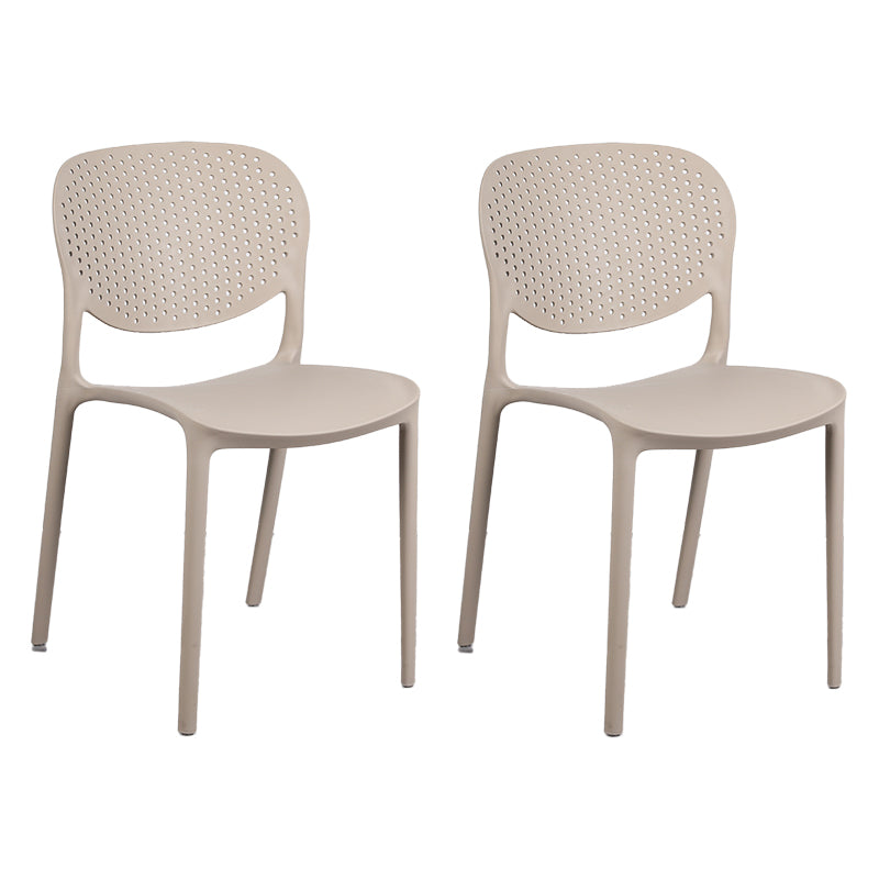 Plastic Stacking Side Chair Modern Style Open Back Armless Chair