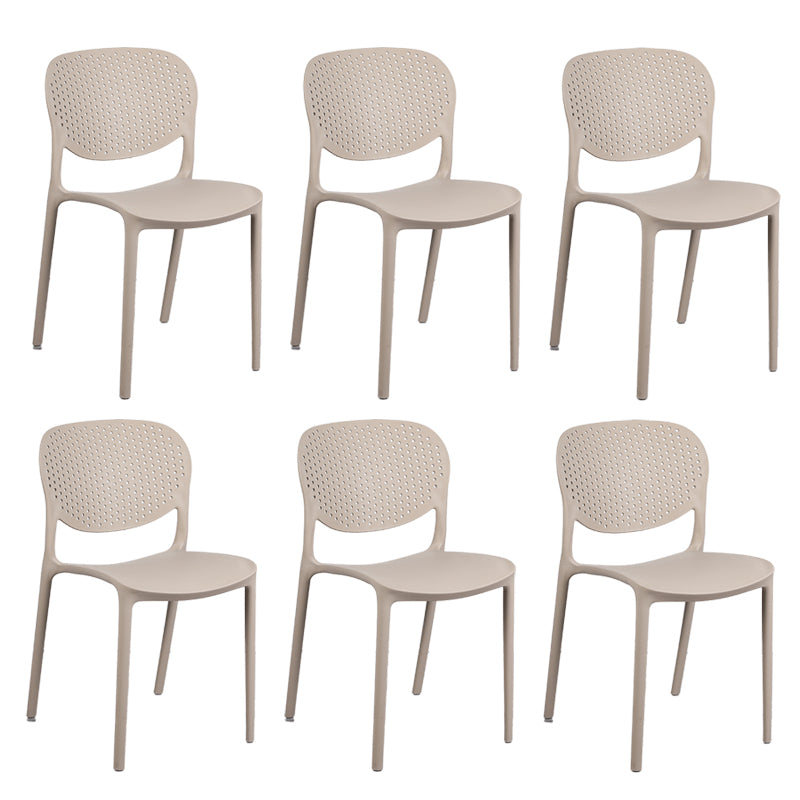 Plastic Stacking Side Chair Modern Style Open Back Armless Chair
