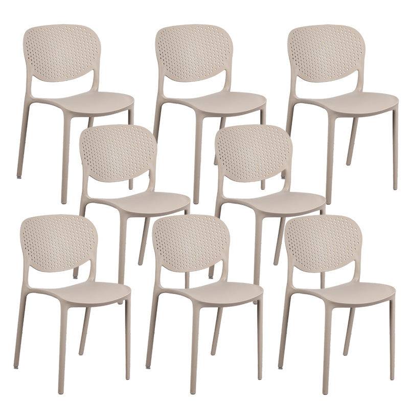 Plastic Stacking Side Chair Modern Style Open Back Armless Chair