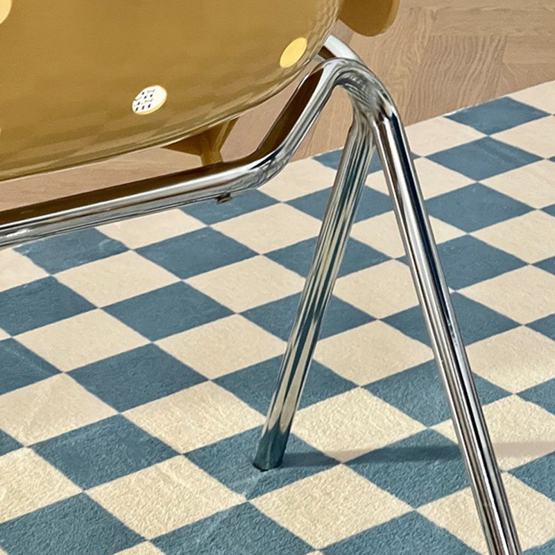 Plastic Stacking Side Chair Modern Style Open Back Armless Chair with Chrome Legs