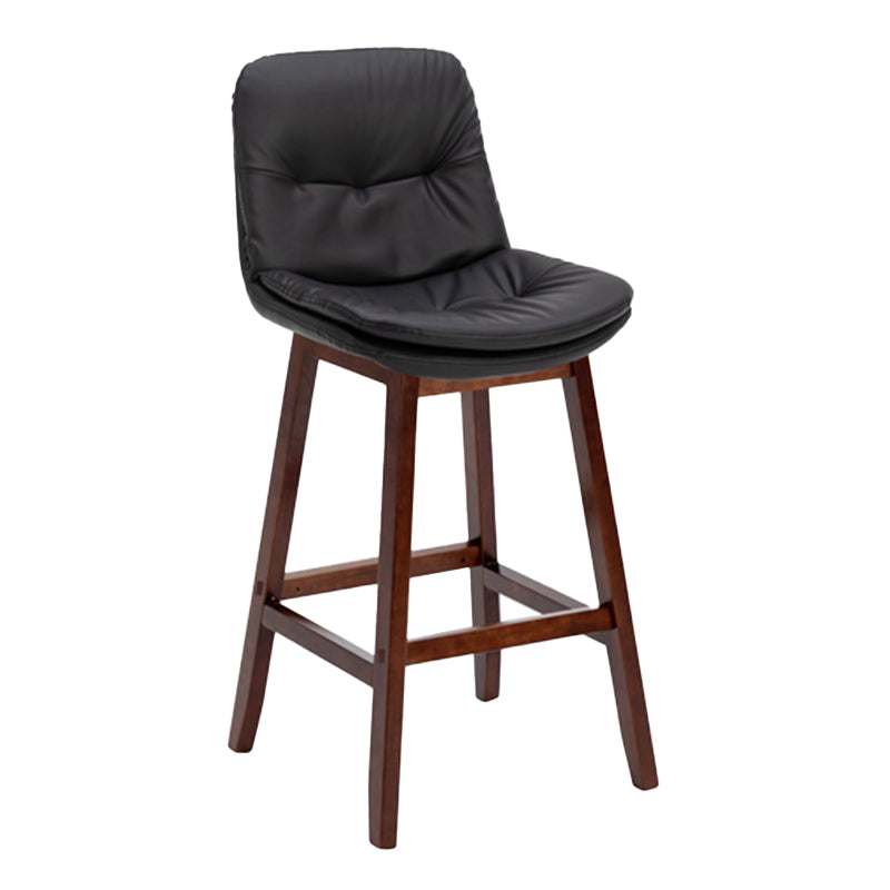 Contemporary Solid Wood Legs Faux Leather Indoor Counter Stools with Cushion