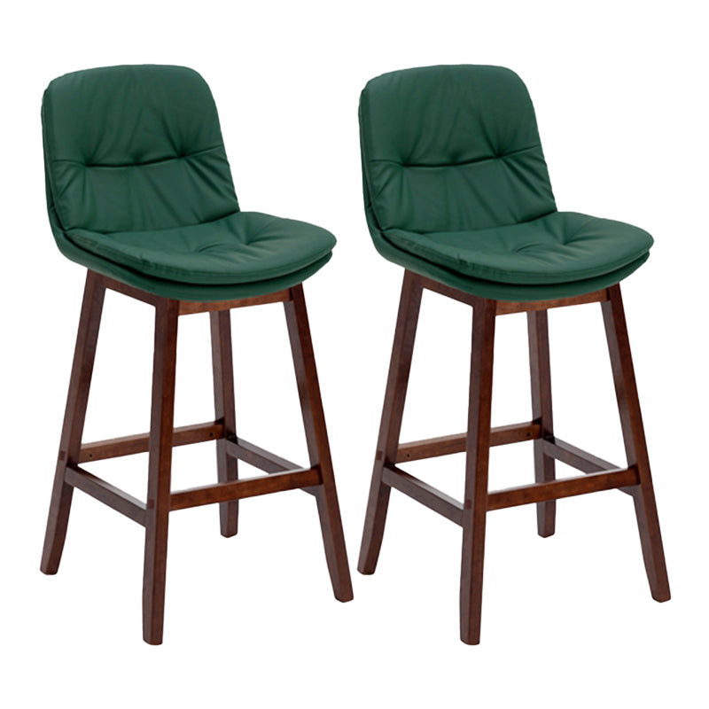 Contemporary Solid Wood Legs Faux Leather Indoor Counter Stools with Cushion
