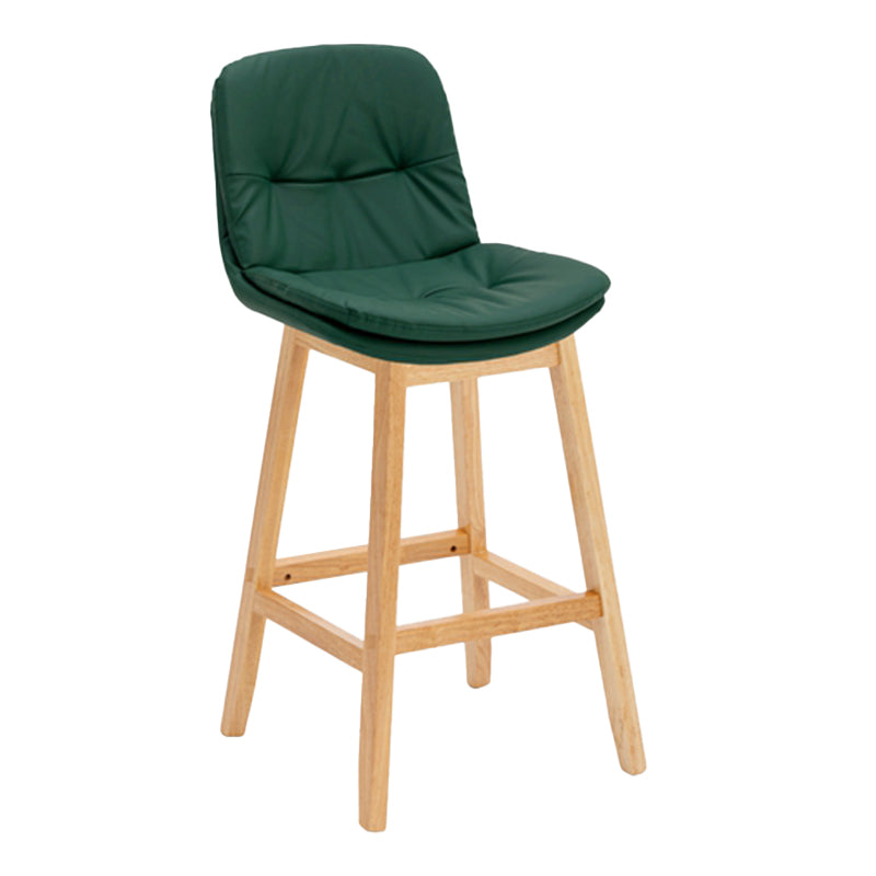 Contemporary Solid Wood Legs Faux Leather Indoor Counter Stools with Cushion