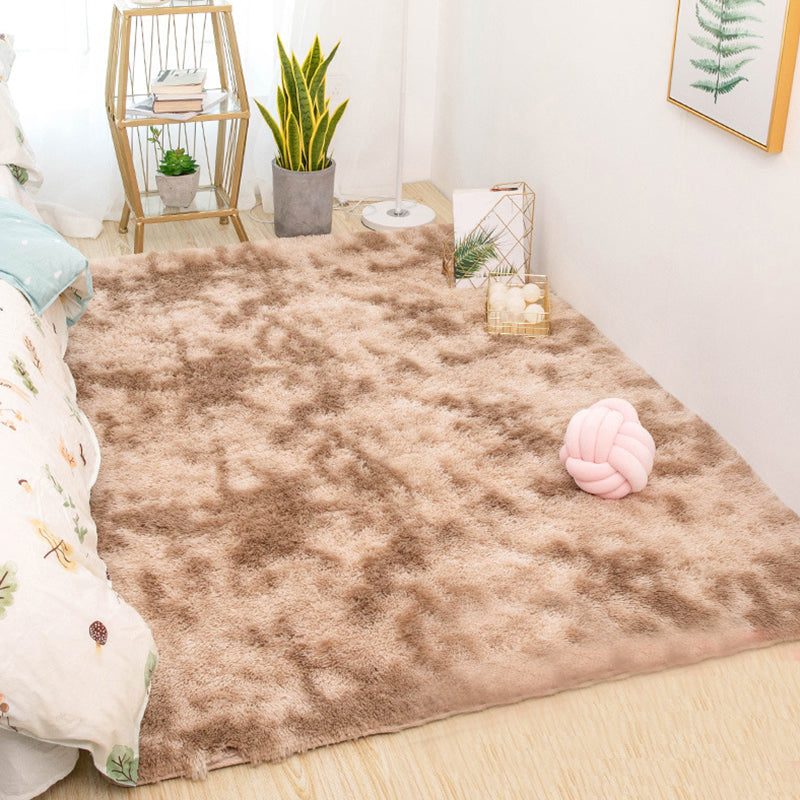 Simple Plain Color Rug Plush Indoor Rug Non-slip Carpet for Living Room and Bedroom
