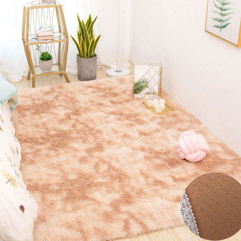 Simple Plain Color Rug Plush Indoor Rug Non-slip Carpet for Living Room and Bedroom