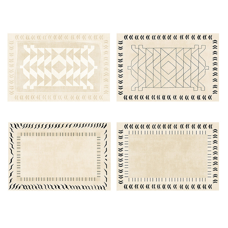 Wabi-Sabi Plain Rug Polyester Indoor Rug Non-Slip Carpet for Living Room and Bedroom