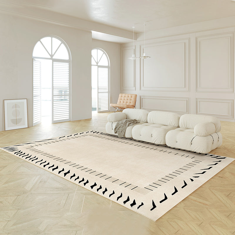 Wabi-Sabi Plain Rug Polyester Indoor Rug Non-Slip Carpet for Living Room and Bedroom