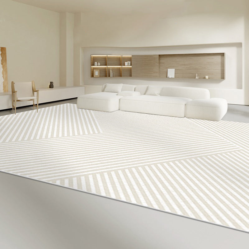 Simple Plain Color Striped Rug Indoor Rug Non-slip Carpet for Bedroom and Living Room