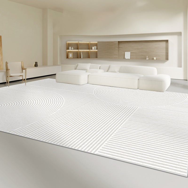 Simple Plain Color Striped Rug Indoor Rug Non-slip Carpet for Bedroom and Living Room