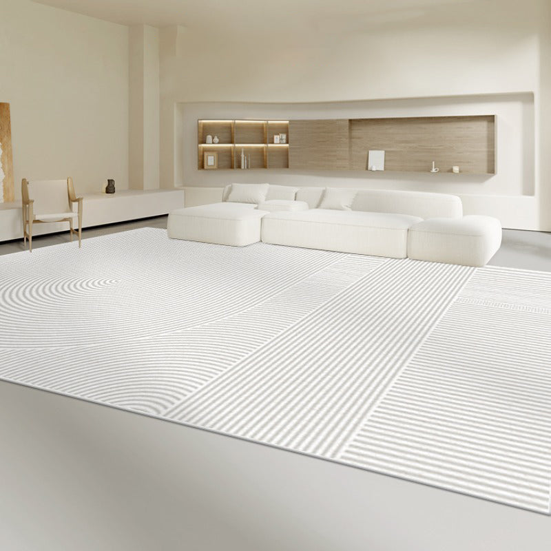 Simple Plain Color Striped Rug Indoor Rug Non-slip Carpet for Bedroom and Living Room
