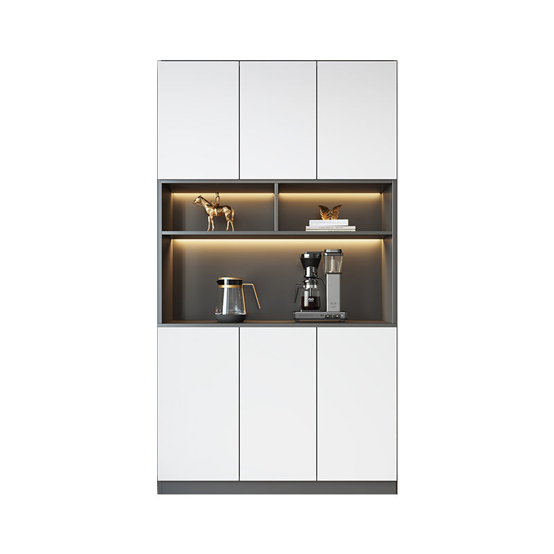 Modern Glass Adjustable Shelving Doors Wood Sideboard Cabinet with Cabinets and Drawers