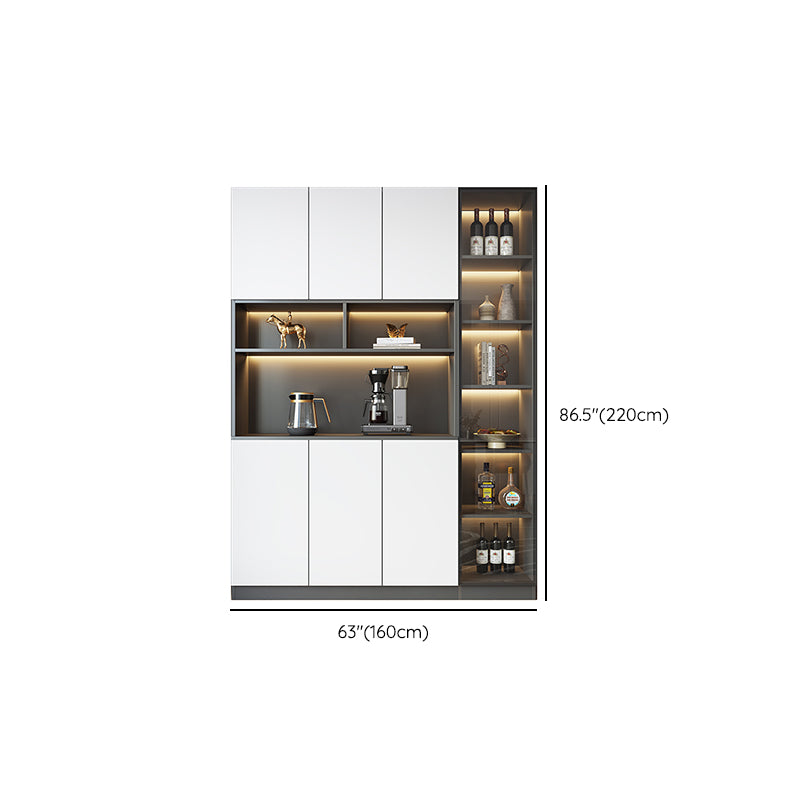 Modern Glass Adjustable Shelving Doors Wood Sideboard Cabinet with Cabinets and Drawers