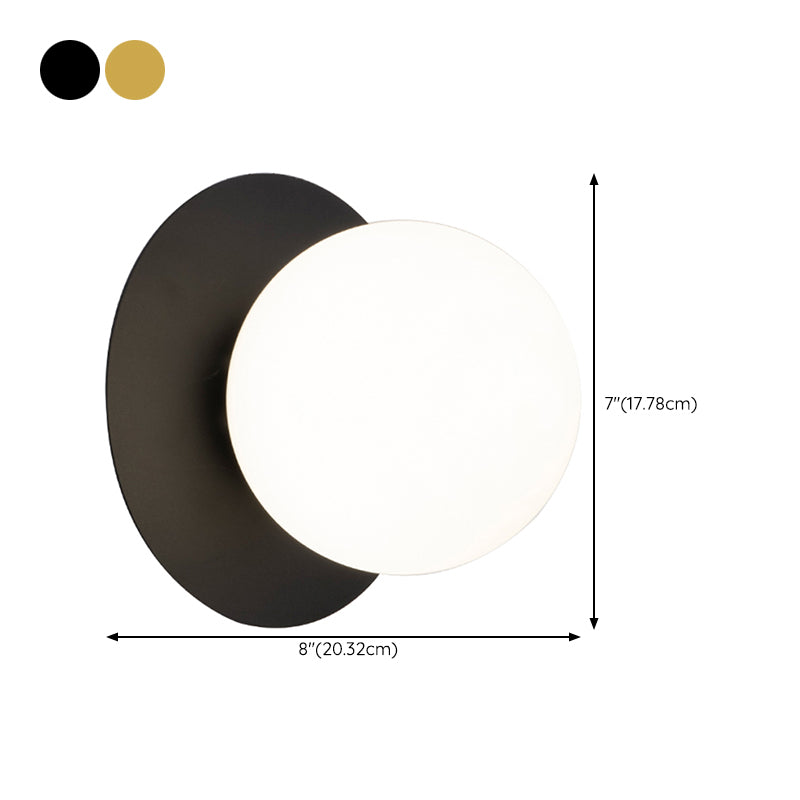 1-Light Wall Mount Light Spherical with Glass Shade for Living Room
