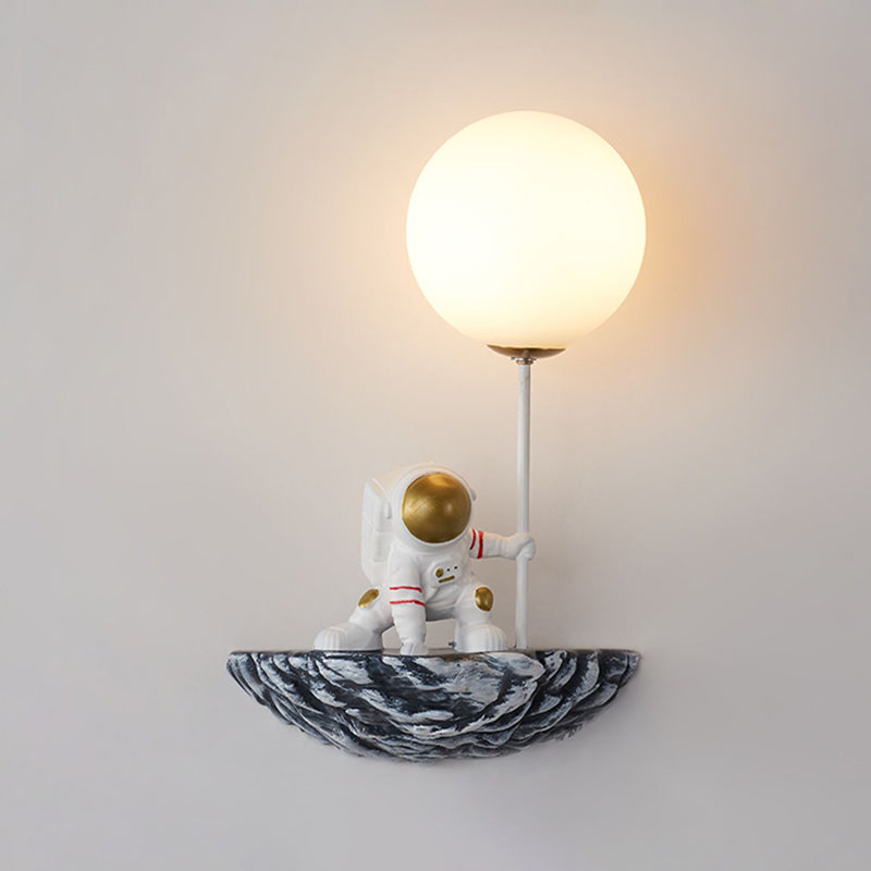 Modern Style Wall Mount Light 1-Light Spherical with Resin for Bedroom
