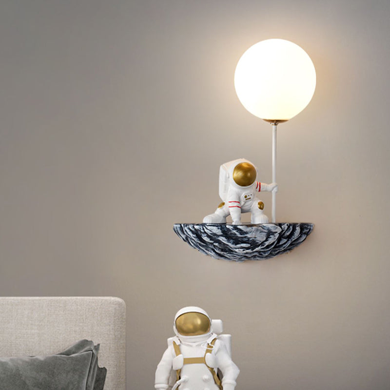 Modern Style Wall Mount Light 1-Light Spherical with Resin for Bedroom