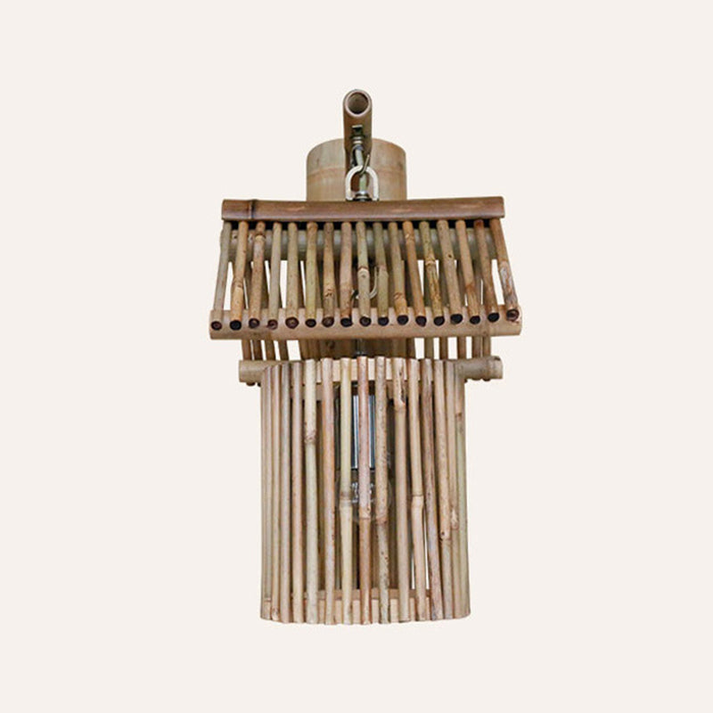 Geometric Wall Light Fixture Modern Bamboo 1 Light for Dining Room