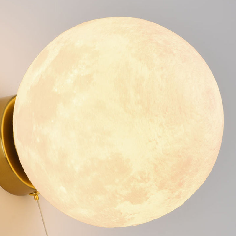 Modern Style Wall Mount Light 1-Light Spherical with Plastic Shade for Bedroom