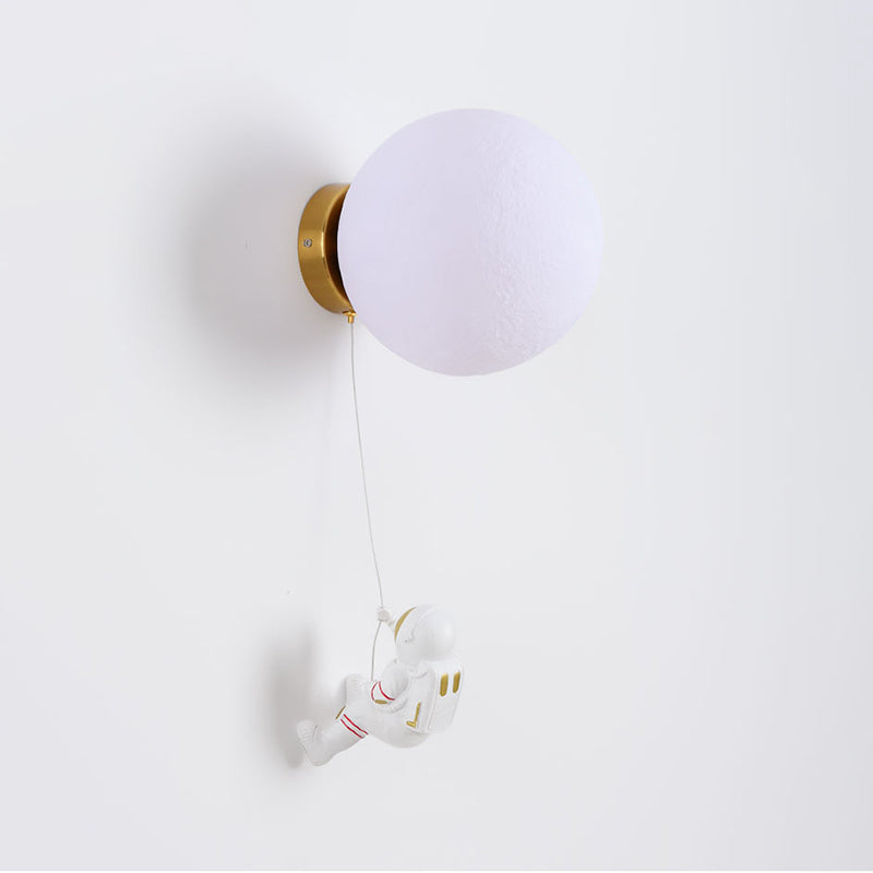 Modern Style Wall Mount Light 1-Light Spherical with Plastic Shade for Bedroom