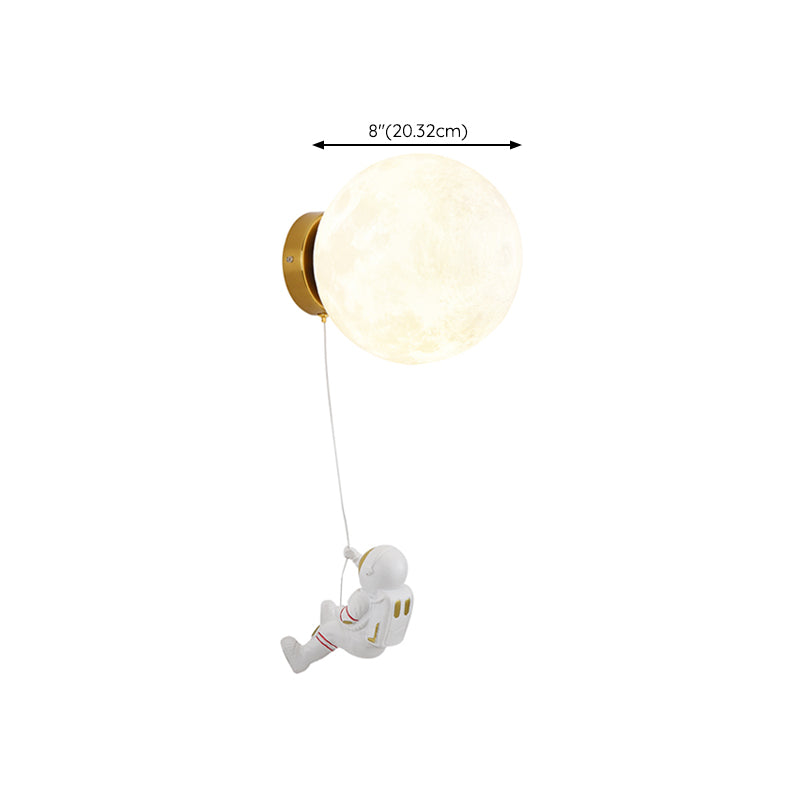 Modern Style Wall Mount Light 1-Light Spherical with Plastic Shade for Bedroom