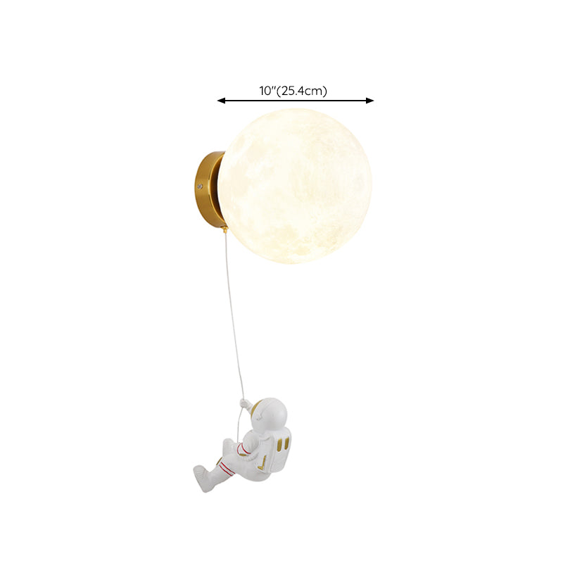 Modern Style Wall Mount Light 1-Light Spherical with Plastic Shade for Bedroom